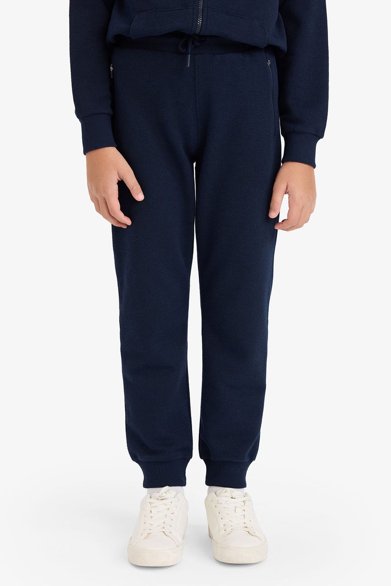 DeFacto Blue Boy Boy Basic Pique Elastic Waist Sweatpants Casual - Image 3